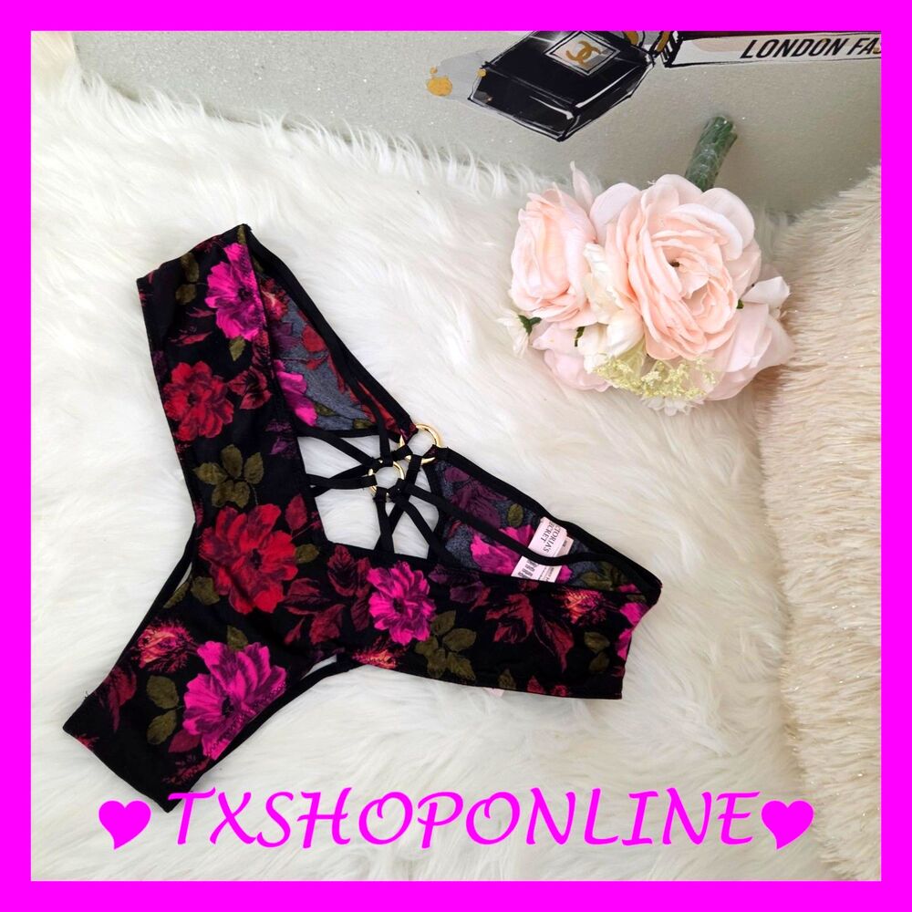 💗👙Victoria's Secret Very Sexy Strappy Ring Hardware Open-Back Cheeky Panty👙💗